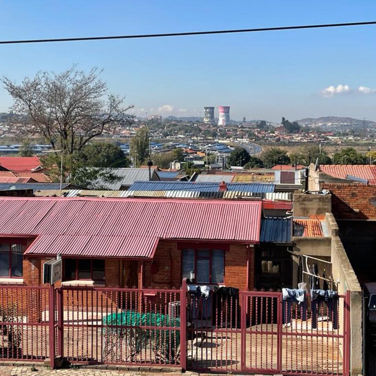 View over Soweto with the Orlando Towers in the distance